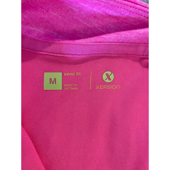 Xersion Jacket Size Medium Semi Fit Hot Pink 3/4 Zip Thumb Holes Stretchy - Picture 9 of 10